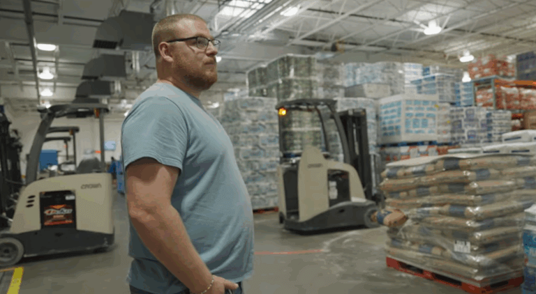 Our Food Rescue driver Anthony picking up surplus food at Costco Business Center